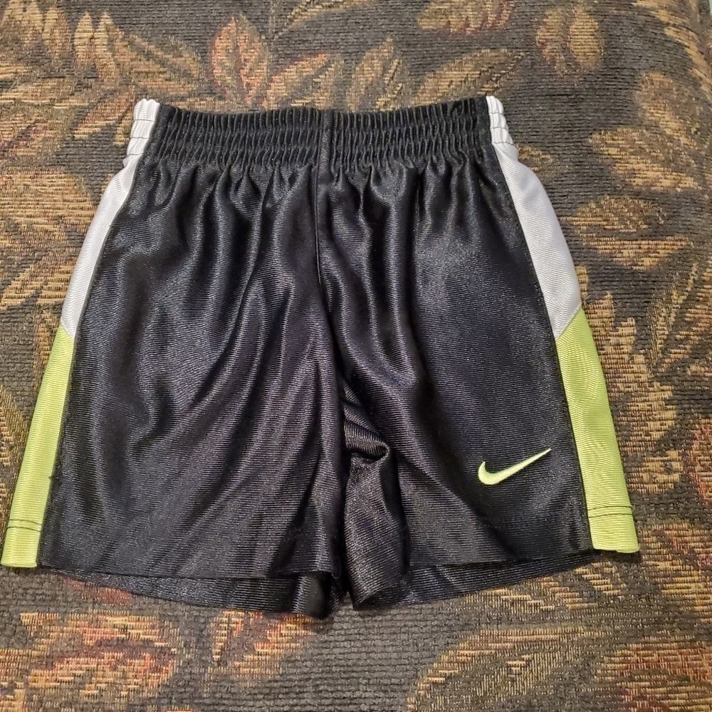 Nike Black, Bright Green, and White Toddler Shorts 18M